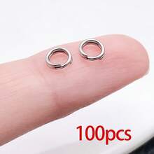 100/500pcs Stainless Steel Split Rings Double Loop Jump Rings 5/6/7/8/10mm Small Key Rings Round Key Chain Connectors For Jewelry Bracelet Making Car Keys Ornament - Silver - View 9