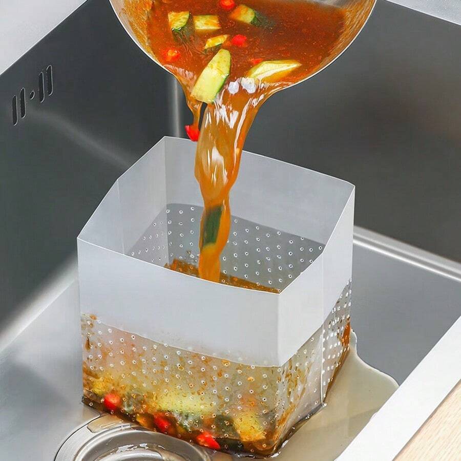 10/60/150pcs Disposable Sink Strainer Bags, Drain Catcher Bags For Kitchen Sink, Prevent Clogging Food Residue - Multicolor - View 1