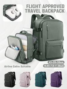 Large Capacity Men's Backpack, Lightweight Carry-On Bag, Airline Approved Travel Backpack, Carry-On Luggage With Shoe Compartment And Organizer Pockets, Waterproof Multifunctional Weekend Travel Backpack, Suitable For Travel And Business, Fashionable Travel Backpack - Multicolor - View 1