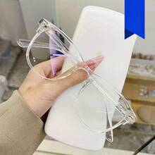 [Fashion Glasses] Transparent Lenses, Unisex - Relieve Eye Fatigue And Screen, Including Computer, TV, Phone, And Gaming Devices.Fashionable Glasses, Y2K Design, Economical And Affordable.Digital Device Goggles, Screen, Fashion Glasses, Modern Design, Comfortable Fit, Lightweight Frame, Visual Comfort, Protective Glasses, Office Workers LLWC - 黑色 - 查看 4