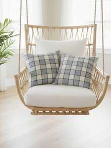 Set Of 2 Decorative Cushion Covers 45x45cm Rustic Linen Style - Moscú - Ver 3