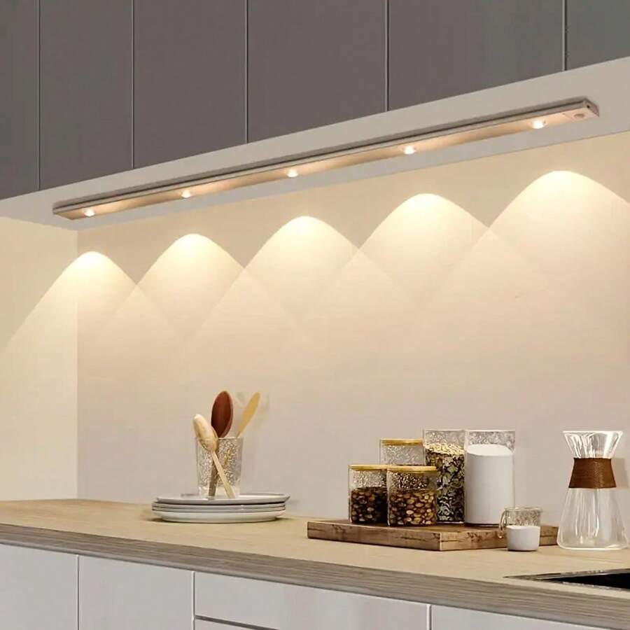 1pc Under Cabinet Lighting, Motion Sensor Indoor Light, Closet Lights, Cat's Eye Hill Light, Three Different Lighting Colors, Adjustable Brightness, USB Charging, Suitable For Lighting In Bedrooms, Living Rooms, Kitchens, Cabinets, LED Lights,Night Light