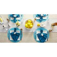 DII camz37626 Redondo Tela Mantel Individual, Dorado champaña, 1, 4(Turquesa) - Multicolor - Ver 7