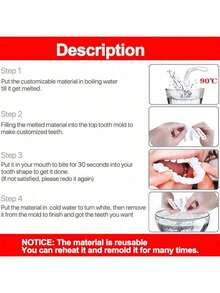 1 Set Silicone Smile Teeth Veneers, Soak In Hot Water To Soften Before Applying To Teeth - Multicolor - View 8