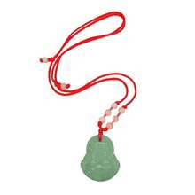 FORUBUS Green Jade Buddha Circle Red String Pendant Necklace - Chinese Traditional Amulet For Luck And Protection,Blightgreenbuddha - 枯萎綠佛 - 查看 3
