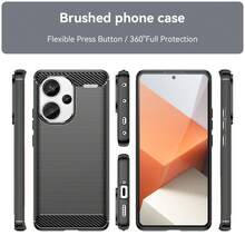 Max Power Digital Funda para Xiaomi Redmi Note 13 Pro Plus Carcasa Protectora Antigolpes Silicona Negra Diseño Fibra de Carbono Resistente Absorción de Choque [Compatible Carga Inalámbrica] - Negro - Ver 3