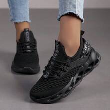 Zapatillas deportivas ligeras y suaves de malla para ocio, viajes al aire correr, 2025 - Negro - Ver 3