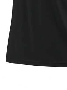 Women's Summer Ice Silk Athletic T-Shirt, Quick Dry Breathable Solid Crew Neck Tee With Back Print For Running Fitness Yoga Tennis Cycling - Black - View 5