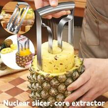 1 Stück Ananas Entkerner und Schneider - Aus strapazierfähigem Edelstahl, Komfortabler Griff - Ideal für Zuhause, Küche und Gastronomie, Edelstahl Ananas Schneider, Ananas Entkerner, Ananas Schäler, Ananas Augerentferner, Ananas Schneider