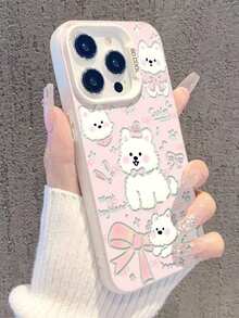 Dog 1pc Cute Westie Pattern Soft Phone Case Compatible With IPhone 17 Pro Max, 16, 15, 14, 13, 12, 11, Anti-Drop - Pink - View 2