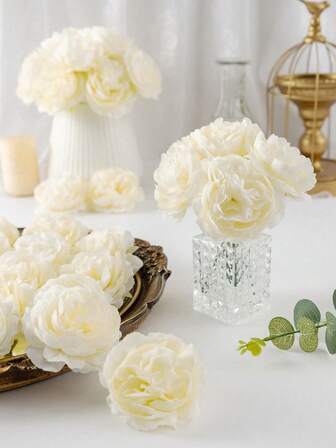 5pcs (5 Flower Heads With 5 Stems, Artificial Silk Peony Flower, For Bouquet Accessories, Wedding Decoration, Holiday Party Decoration, Table Kitchen Decoration, Vase Decoration, Kitchen, Room, Table, Garden Decoration, Valentine's Day