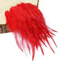 50 phụ kiện trang sức DIY nhiều màu lông vũ gà hoang dã trang trí tóc mũ đội đầu mặt nạ phụ kiện quần áo 10-15cm*4-6inch - Xanh đậm - Xem 6