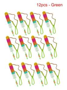 12/6/4/1pc Outdoor Multi-Color Random Light-Emitting Rocket Flying Night Lights, Flashing LED Lights, Glowing Flying Toy Slingshots, Elastic Helicopter Rotating Toys, Interesting Games, Suitable For Camping Games, Friends' Parties, Party Gifts, Holiday Gifts, Birthday Gifts, LED Battery-Powered Flying Slingshot Night Lights Party Supplies - Multicolor - View 16