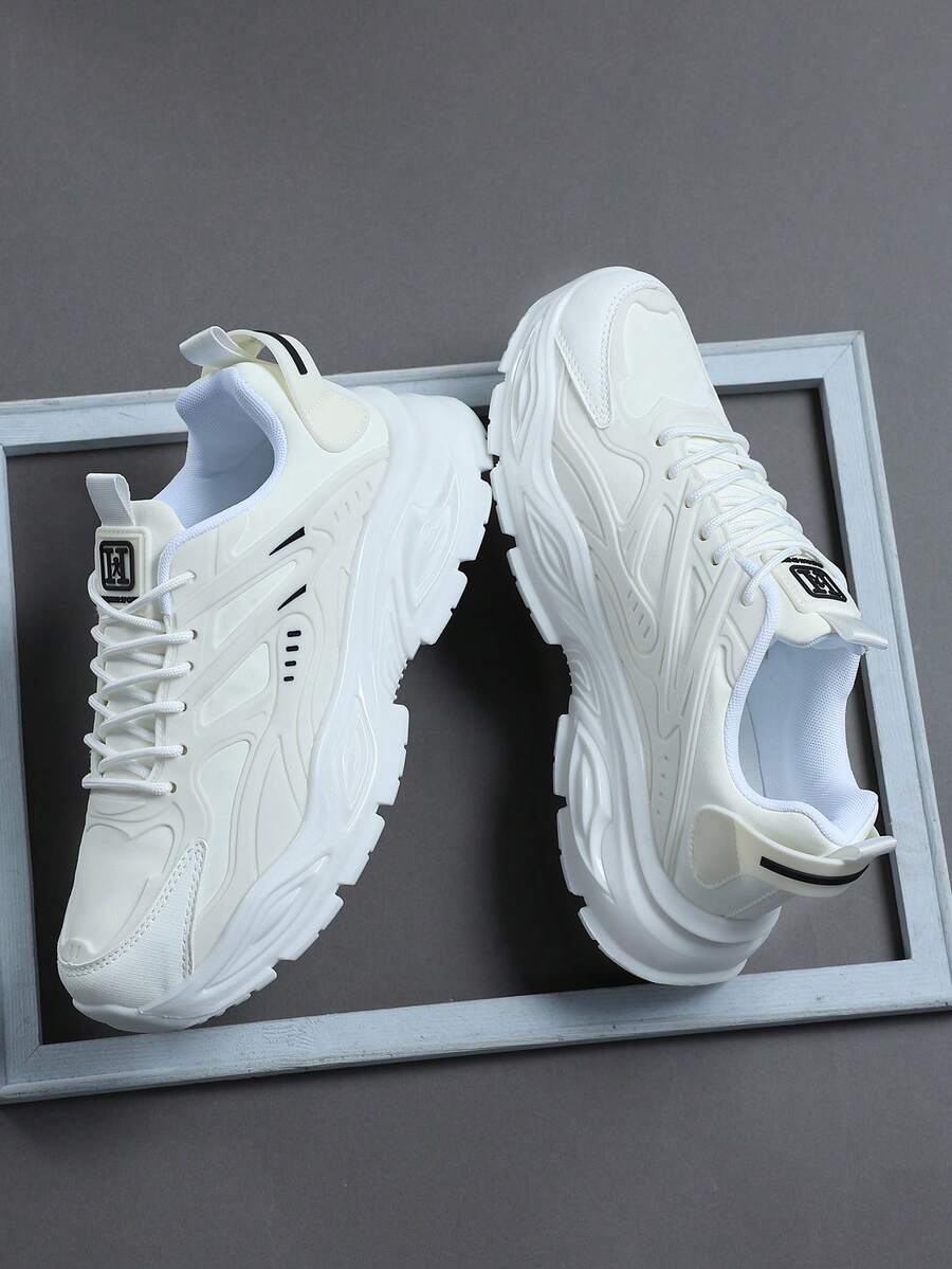 Low Top Men's Sports Shoes Sneakers Men Casual Running Shoes Jogging Shoes Male Walking Shoes Fashionable Omder Gradient Footwear Tennis Streetwear - White - View 1