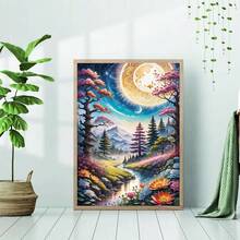 [Free Shipping]OFRKE Moon Landscape Diamond Kits For Adults & Beginners, DIY 5D Pink Gem Art For Gift Home Wall Decor, 12x16inch,A-Moonpink - A-moonpink - 查看 5