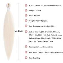 613 Blonde Braiding Hair Pre Stretched With Boho Curls 26 Inch Deep Ocean Wave Crochet Hair Curly Wavy Braiding Hair For Bohemian Boho Braids Synthetic Extensions 4 Packs,613BlondeBohoBraidingHair4Packs - 613金波西米亞風編發4包 - 查看 3