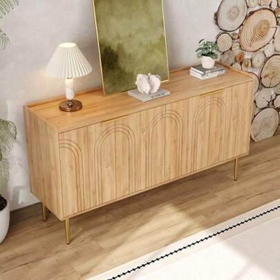 Modern And Simple Sideboard, Modern Sideboard Cabinet, Buffet Storage Set For Living Room, 140L X 38W X 75H (Cm)