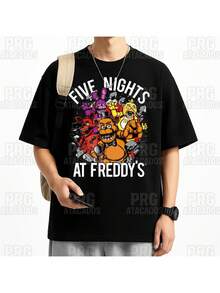 FNAF T-Shirt Chica Bonnie Foxy Indie Game Horror Movie Killer Robot Geek Unisex Men's Women's 100% Cotton Premium Top Streetwear New Release Immediate Shipping Various Colors!! Plus Size - FNAF2 - Xem 2