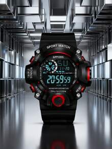 1pc Minimalist Fashion Arabic Numeral Round Dial Silicone Quartz Watch, Suitable As Birthday, Halloween, Christmas, Valentine's Day Gift - Black - View 5