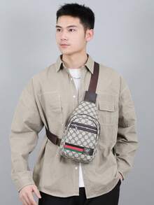 Men Fashionable Oblique Shoulder Bag, Multi-Function Chest Bag, Unisex Mini Backpack, Phone Bag, Crossbody Bag, Waist Bag, Suitable For Students, Commuting, Gifts, Autumn, Christmas, Valentine's Day, Back To School Season, Thanksgiving, Vintage Sports Style, Casual Men's Bag, Wallet, Sling Bag, Business Messenger Bag - one-size - View 6