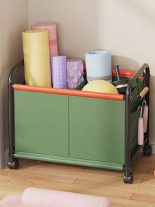 1 cărucior utilitar elegant cu roți pivotante, unitate de depozitare, organizator de bucătărie, depozitare jucării, cu mâner, multifuncțional, mobil, cărucior de depozitare, potrivit pentru birou, sufragerie, bucătărie, baie, organizator de gustări și jucării, raft de depozitare mobil cu roți, excelent pentru organizarea casei și a biroului, cadou de sărbători, cadou pentru copii