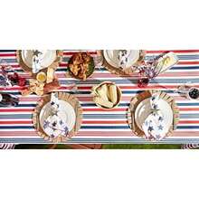DII CAMZ37336 TC OUTDOOR PATRIOTIC STRIPE 60X84",(60" (Round)) - Multicolor - Ver 6