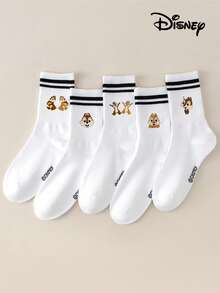 Disney 1/5/10 Pairs Women's Chip 'n' Dale Cartoon Mid-Calf Socks Squirrel Cartoon Socks White Based Soft Elastic Fit Retro Sport Style Women's Socks Easter/Summer/Women's Socks/White Socks Black Double Stripe Long Socks Holiday Limited Cute Cartoon Fun Mid-Calf Socks Simple Versatile Gift Socks Girly Student Sport Long Socks. Pride Month, Labor Day, Children's Day - Multicolor - View 14