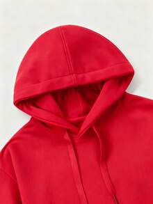 Men's Cotton T-Shirt, Van Gogh Starry Night Print Shirt, Men's Drop Shoulder Sweatshirt, Loose And Warm Thick Fabric Hoodie For Autumn/Winter, Ideal For Cold Weather. - 紅色 - 查看 5