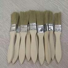 5支装木制油漆刷，天然鬃毛，适用于造船、烧烤、家居项目、油漆工具、壁纸用品、家庭用途