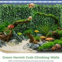 Grass Habitat Mat For Reptile Tanks, Hermit Crab Climbing Toy & Aquarium Decoration - Realistic Lizard, Frog Terrarium Accessory, All-Season Substrate For Home, Wedding & Outdoor Use (Compatible With Fish)
