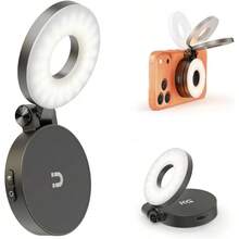 - Luz magntica para selfie, anillo de telfono porttil con luz recargable, negro - Negro - Ver 1