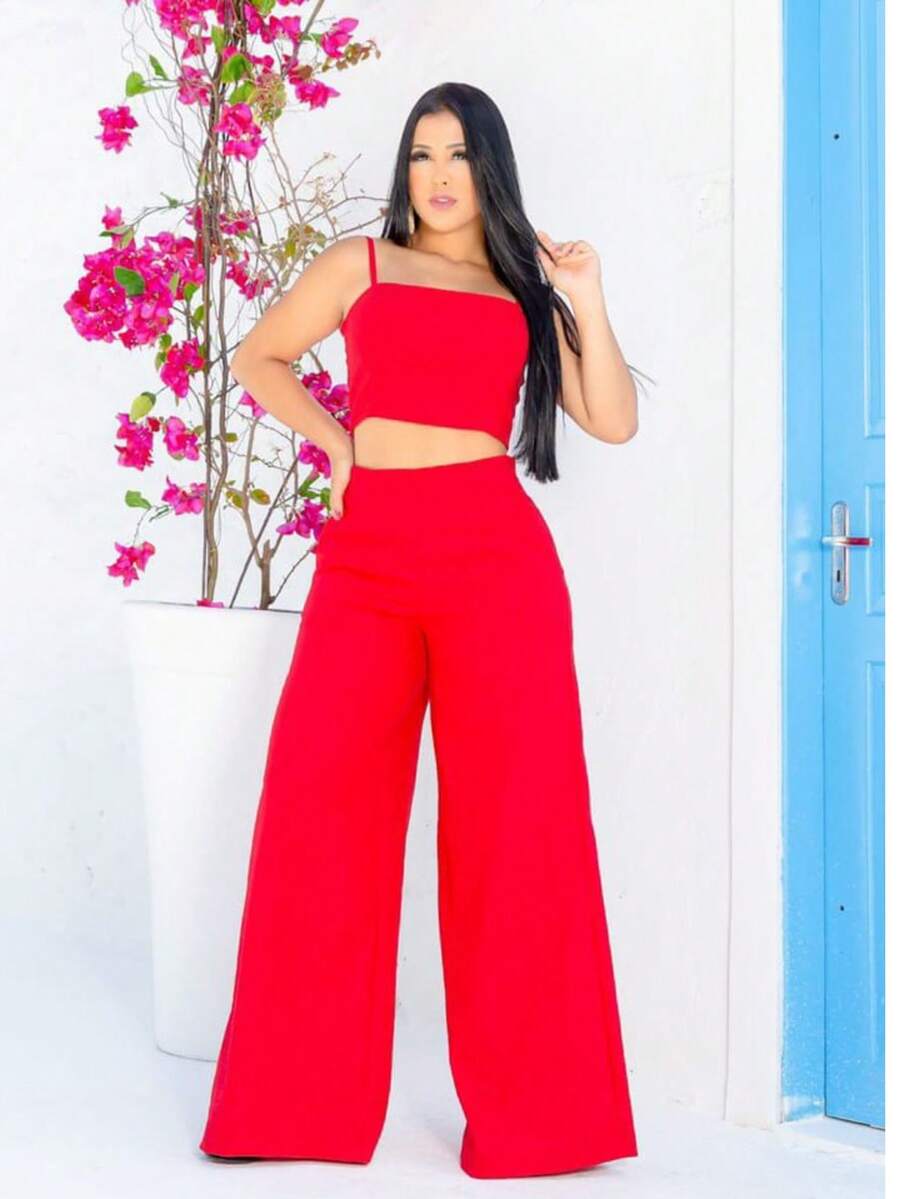 Simple Casual Elegant Pocket Set For Women, Birthday Party, Spring - Rojo - Ver 1