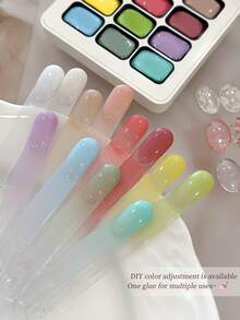 Keo dán móng tay dạng 12 màu, độ bão hòa cao, dạng đóng hộp, phổ biến, bán rắn, dùng trong salon làm móng, chuyên dụng cho các kiểu móng đặc biệt. - Nhiều màu - Xem 5
