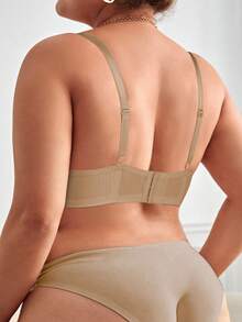 MIMILEMON Bra Berkawat Berbantalan Renda Cokelat Kopi Ukuran Plus - Coffee Brown - View 6