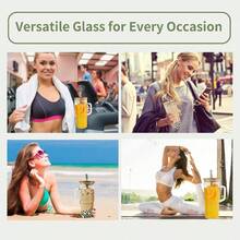 4 Pack 24oz Glass Cups With Lids And Straws, Glass Tumbler With Handle, Reusable Iced Coffee Cup With Lids-Mason Jar With Lid And Straw,Boba Cup For Cold & Hot Drinks,Smoothies Cup,Travel Mug - Transparent - View 3