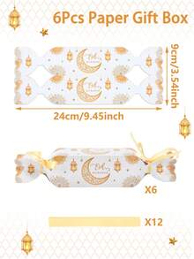 6pcs Eid Mubarak Gift Box, White Black Gold Eid Rmadan Gifts Packaging Boxes, Eid Mubarak Gift Goodie Bags, Eid Ramadan Mubarak Party Favors Bags, Ramadan Lantern Floral Moon Pattern, Muslim Festival Ramadan Eid Gift Ideas Boxes, Eid Ramadan Kareem Party Gift Wrapping Supplies, Eid Mubarak Decorations, Ramadan Decorations, Eid Decor, Rmadan Eid Party Supplies,Ramadan Kareem Table Decoration For Home - Ramadan - View 13