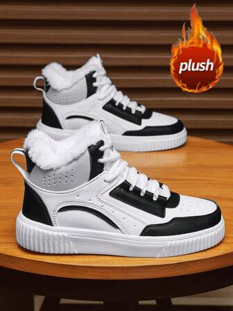 Women's Zip-Up Snow Boots, Latest 2025 Autumn/Winter High-Top Sneakers, Thermal Lined Thick Warm Fur Boots, Side Zipper Closure Fashionable Mid-Calf Boots, Flat Round Toe, Non-Slip & Waterproof Leather, Outdoor High-Top Sneakers, Cold-Resistant & Anti-Freeze, Suitable For Couples, Holiday, Gathering, Party, Shoes