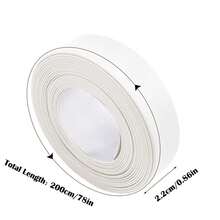 SENKEI 1.5英寸 x 10.5英尺淋浴房自粘填缝胶带，适用于卫生间、浴缸、厨房和墙壁的填缝密封条，厨房水槽防溅挡板，家居装修填缝工具，5米自粘防水填缝胶带，易于涂抹，适用于浴室和厨房的密封胶，是浴室底座、瓷砖和地板的理想选择。 - 白色 - 查看 8