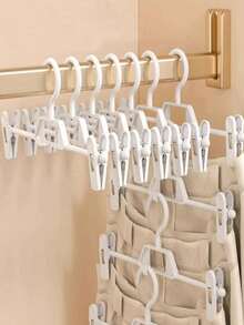1pc/5pcs/10pcs Pants Hanger, Seamless Non-Slip Expandable Wardrobe Organizer Hanger, Decorative Accessory For Holiday, Room, Home, Bedroom, Suitable For Shorts, Shoes, Jeans, Boots, Skirts, Tops, Spring & Summer - White - View 7