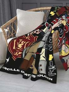 Marcille Concerned Delicious In Dungeon Lightweight Polyester Blanket, Travel-Friendly Throw - 黑色 - 查看 5