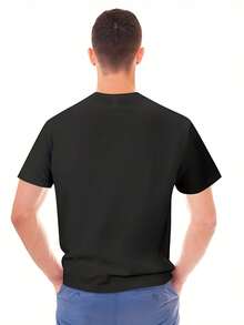 Vintage herr-t-shirt med tryck på byggarbetsplatshumor, OSHA-parodi, tryckt t-shirt, sommar, rund hals, vardagliga arbetskläder - Svart - Visa 2