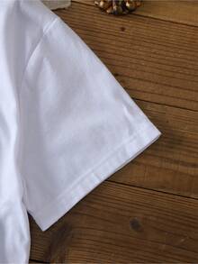 Graphic Print T-Shirt, Short Sleeve Crew Neck Casual Top For Summer & Spring, Women's Clothing - White - View 4