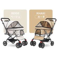 ペットカート 対面式 折りたたみ 多頭 中型犬 小型犬 猫 2way 軽量 組立簡単 工具不要 介護用 ドッグカート ペットバギー 犬 猫 動物 ペット用品 【ブラック】 - ブラック - チェックする 4