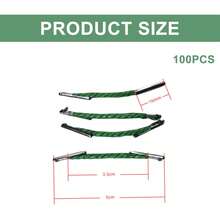 100 Pcs Treasury Tags - 45mm Paper Tags Fasteners With Plastic Ends - For Securing Loose Punched Paper & Documents (Green) - 1 - View 3