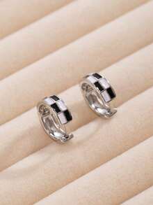 Men Textured Metal Ear Cuffs - Silver - View 7