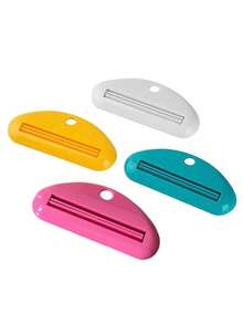 一款多色手动塑料牙膏挤压器，立式浴室配件，适用于挤压牙膏、洗面奶和护手霜，无需用电，家居浴室装饰，秋季装饰，返校必备 - 彩色 - 查看 4