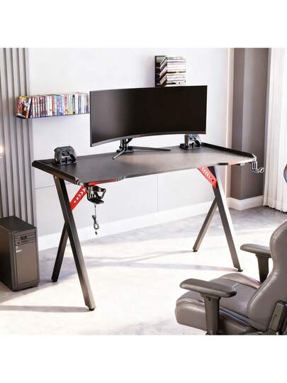 Children's Desk, Study Gaming Ergonomic Headphone Hook Cup Holder, Stable Computer Tafel Office