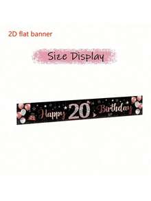 2 Striscioni piatti in poliestere Rimbol - Decorazioni versatili per feste in giardino per tutte le stagioni, Nero e oro rosa Felice 10°, 13°, 16°, 18°, 20°, 21° compleanno, Accessori durevoli per foto all'aperto - 1 - Visualizzare 5