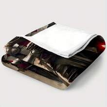 1 Piece Medieval Blanket - Medieval Castle Decoration, One-Knee-Knocking Pattern - Soft Flannel Bedspread - 280g Lightweight All-Season Sofa, Bed, Camping, Office Throw Blanket - History And Fantasy Enthusiasts - Dark Tone Home Decor (Brown//Black/White/Beige) - Digital Printed Fleece Fabric With And Shield Design - Suitable Living Room And Travel Use