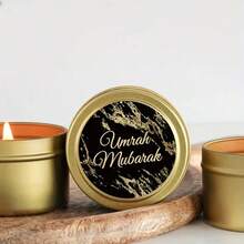 24/48pcs Umrah Mubarak Stickers, 1.8inch, Black & Golden, Pilgrimage Blessing Decals, Religious Gift For Family & Friends, Expressing Devotion & Joy - Black - View 6